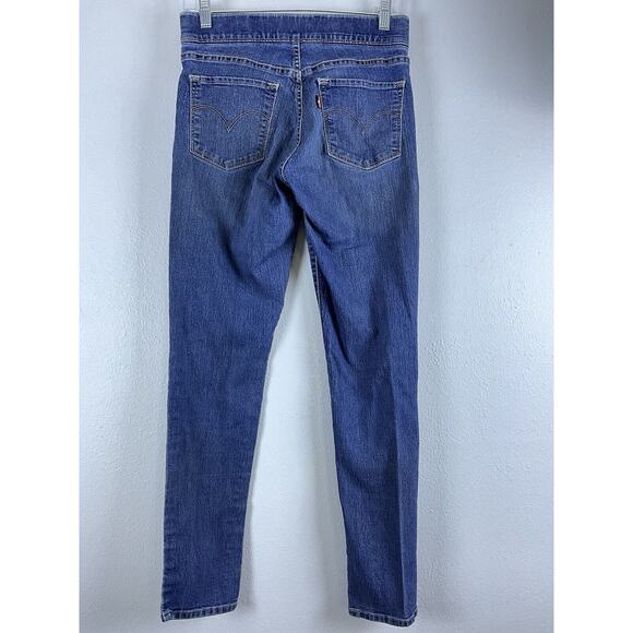 Pull On Levi’s Sz 4 Cotton Spandex 5 Pocket Skinny 5” Leg Bottom Jeans - Picture 3 of 11
